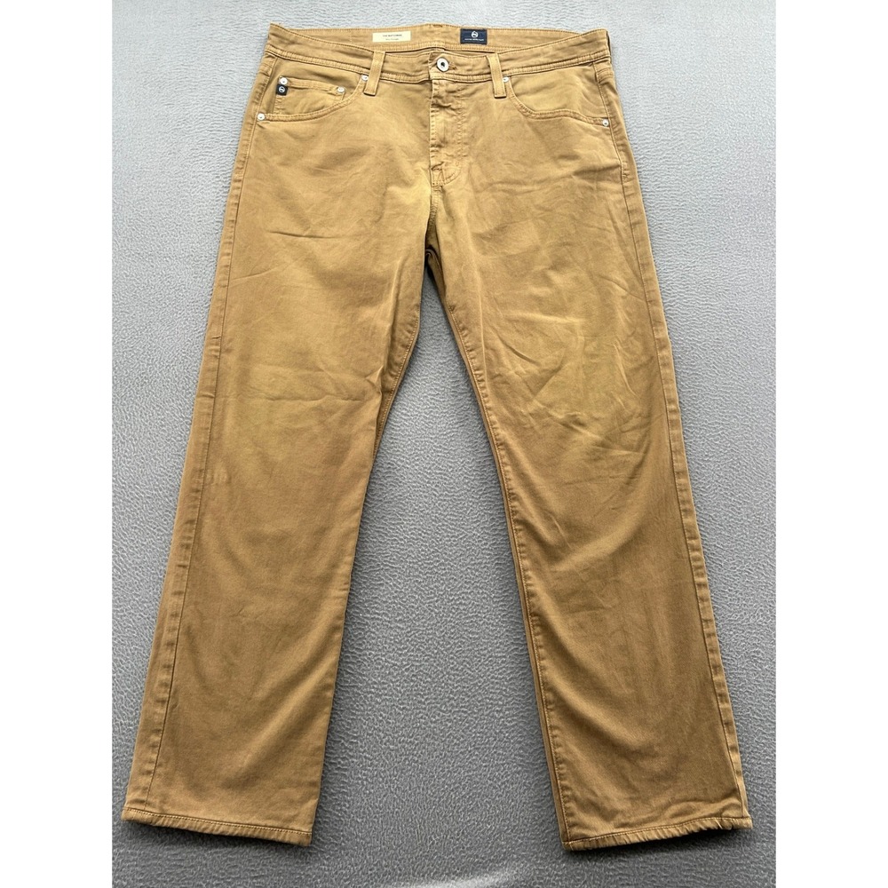 AG Adriano Goldschmied Pants Men's 36x30 Matchbox Slim Tan Khaki Brown Straight